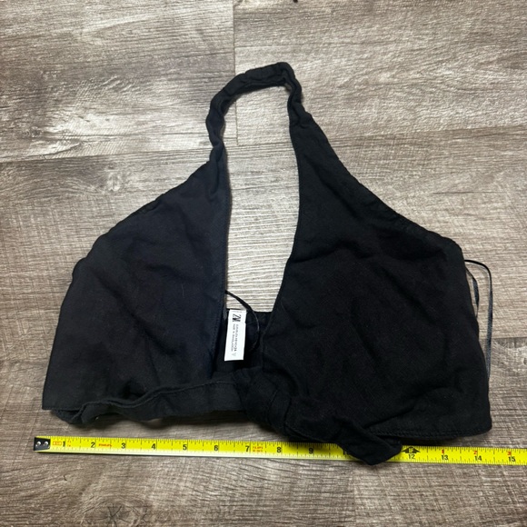 Zara Black Halter Neck Crop Top Size XS - Picture 4 of 5